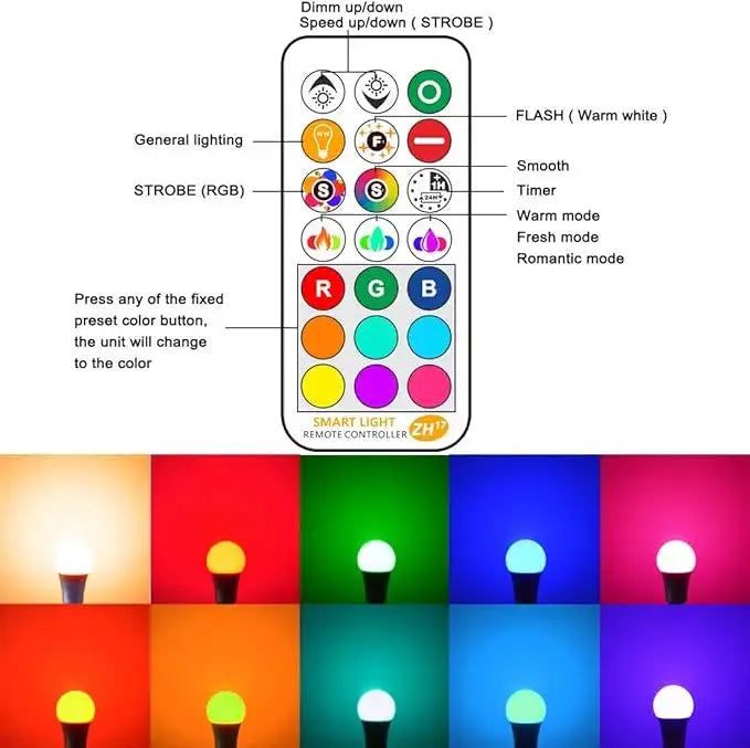 Shop Mood Light Bulb - LED Color Changing Light with Remote