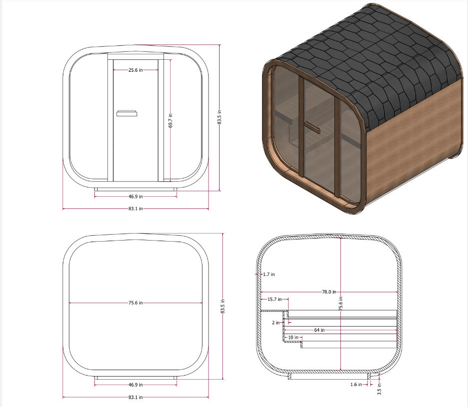 MW20 Outdoor Sauna for 6 People - Luxury ThermoWood Retreat