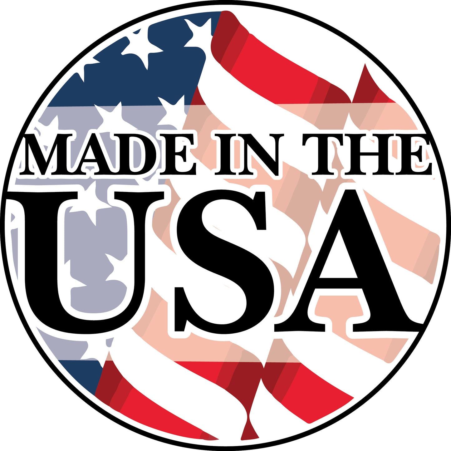 Logo with 'Made in the USA' text and American flag design